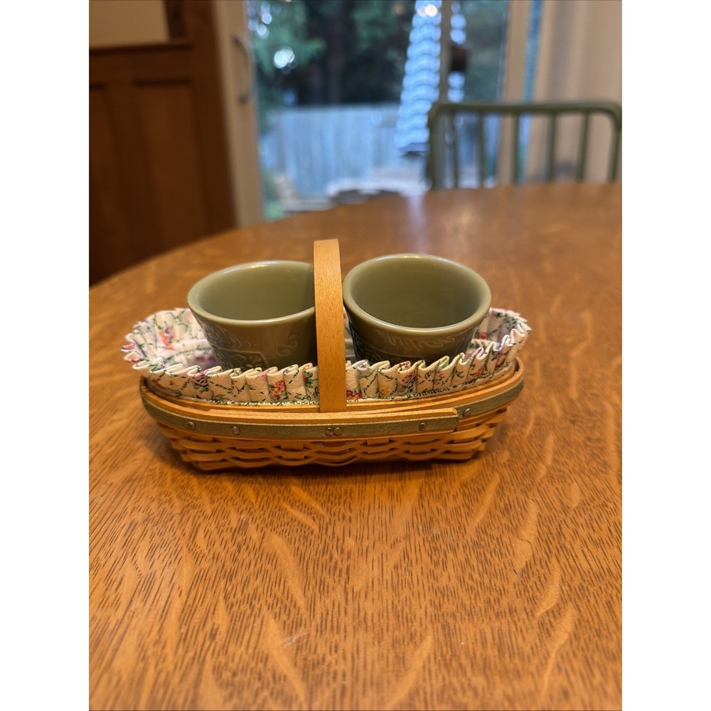 2005 Longaberger Collectors Club Miniature PEONY Basket Combo With Peony Pots